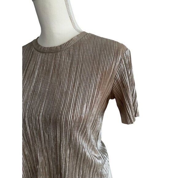 & OTHER STORIES Gold Metallic Tee Top Size 2 - Picture 3 of 5